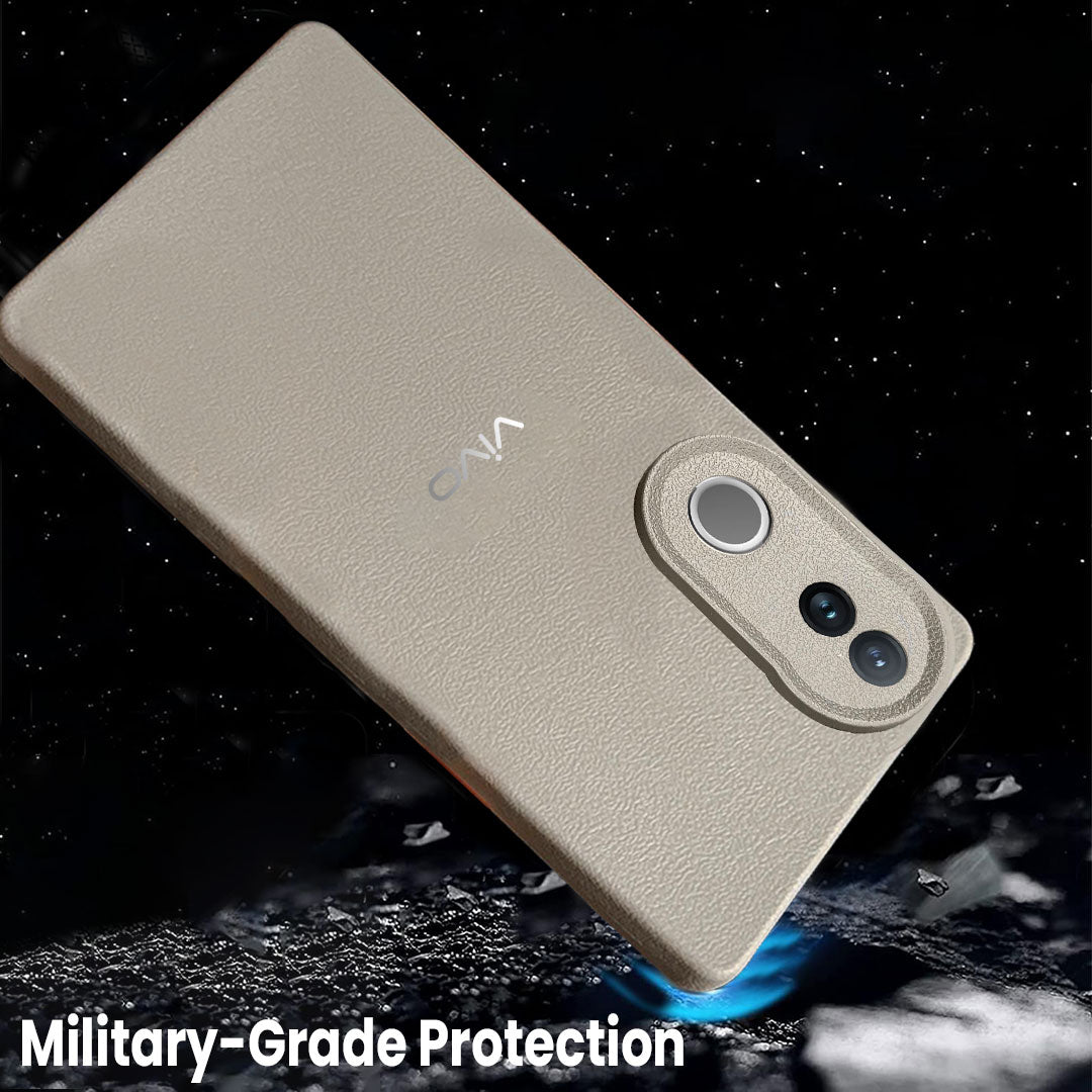 VIVO V50/V50E 5G Solid Color Leather Texture Matte Phone Back Case