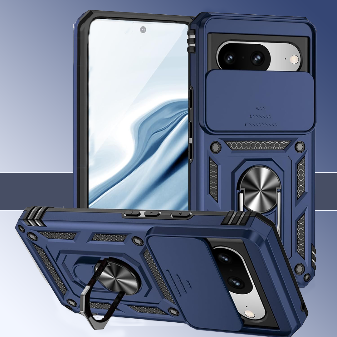 GOOGLE PIXEL 8 5G Armor Military-grade Case With Sliding Camera Cover & 360 Kickstand
