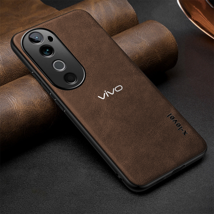 VIVO V40 5G Business Style PU LEATHER PROTECTIVE BACK CASE WITH CAMERA PROTECTION