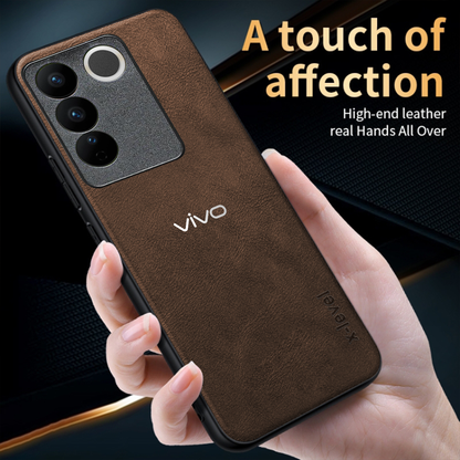 VIVO Y200E 5G Business Style PU LEATHER PROTECTIVE BACK CASE WITH CAMERA PROTECTION