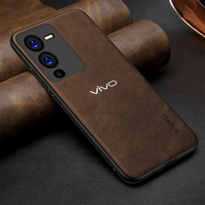 VIVO V25 Pro 5G Business Style PU LEATHER PROTECTIVE BACK CASE WITH CAMERA PROTECTION