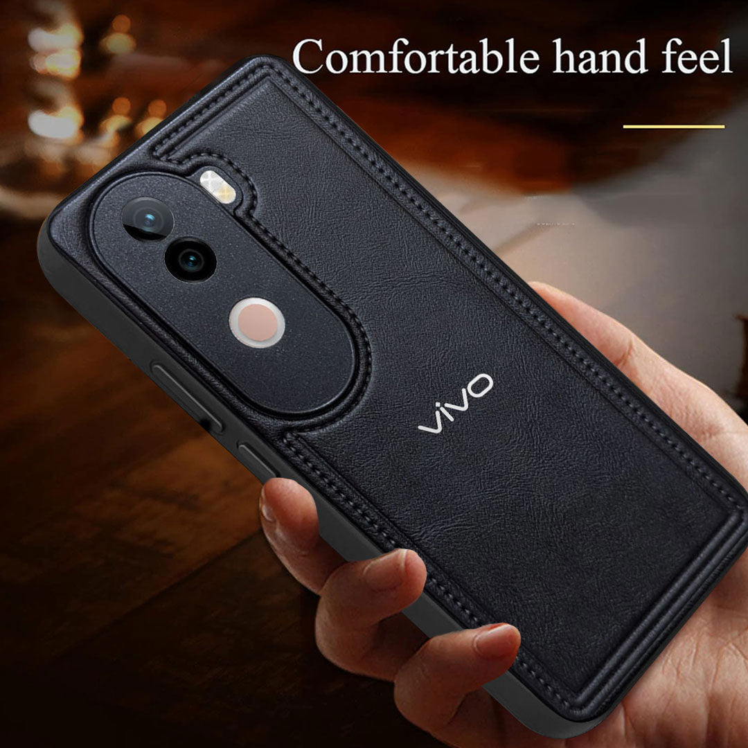 VIVO V40E 5G Vintage Leather Stitched Protective Back Case