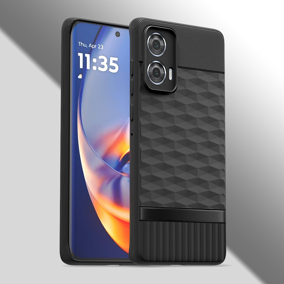 MOTOROLA EDGE 50 FUSION 5G 3D Hexa Cube Design Drop Protection | Camera Protection TPU Back Case