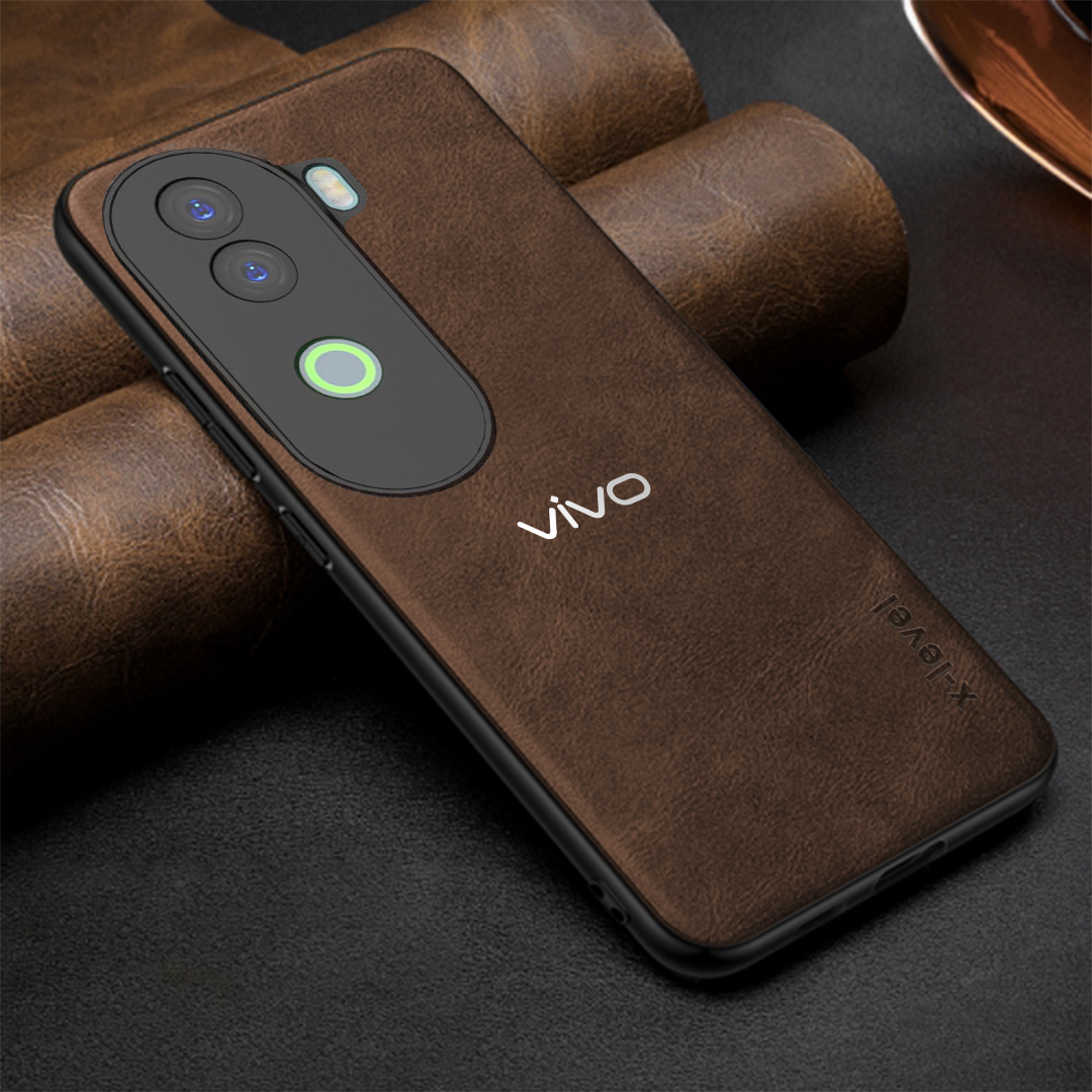 VIVO V40E 5G Business Style PU LEATHER PROTECTIVE BACK CASE WITH CAMERA PROTECTION