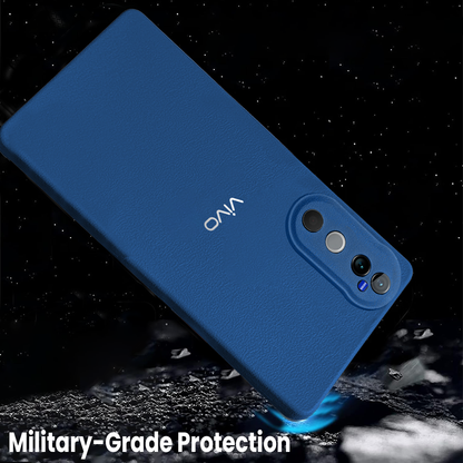 VIVO V40 5G Solid Color Leather Texture Matte Phone Back Case