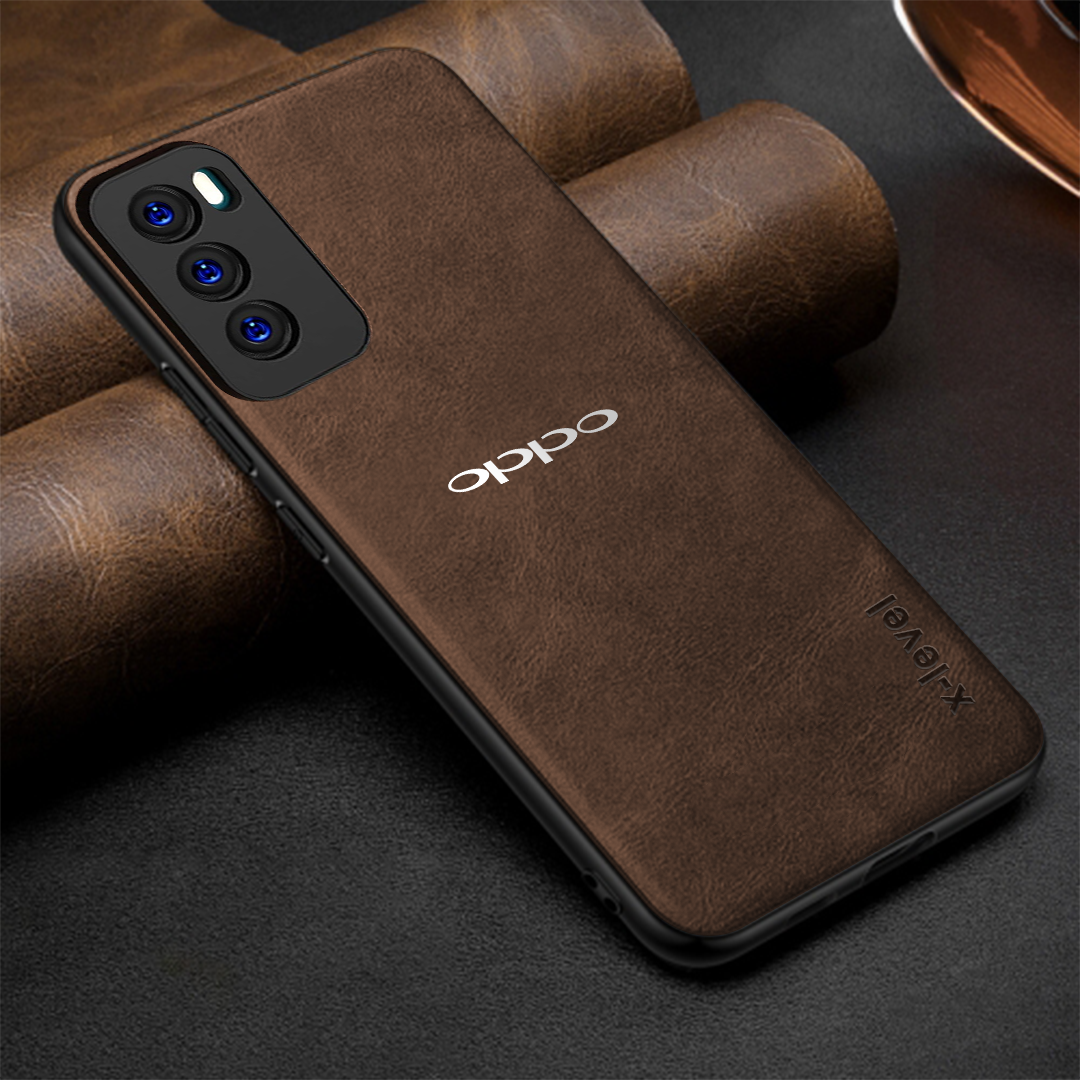 OPPO RENO 12 5G Business Style PU LEATHER PROTECTIVE BACK CASE WITH CAMERA PROTECTION