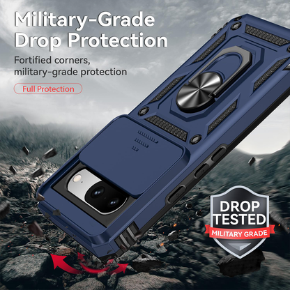 GOOGLE PIXEL 8 5G Armor Military-grade Case With Sliding Camera Cover & 360 Kickstand