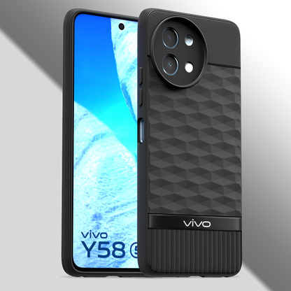 VIVO Y58 5G 3D Hexa Cube Design Drop Protection | Camera Protection TPU Back Case