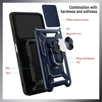 VIVO V29 PRO 5G Armor Military-grade Case With Sliding Camera Cover & 360 Kickstand