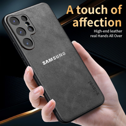 Samsung Galaxy S24 ULTRA 5G BUSINESS STYLE PU LEATHER PROTECTIVE BACK CASE WITH CAMERA PROTECTION