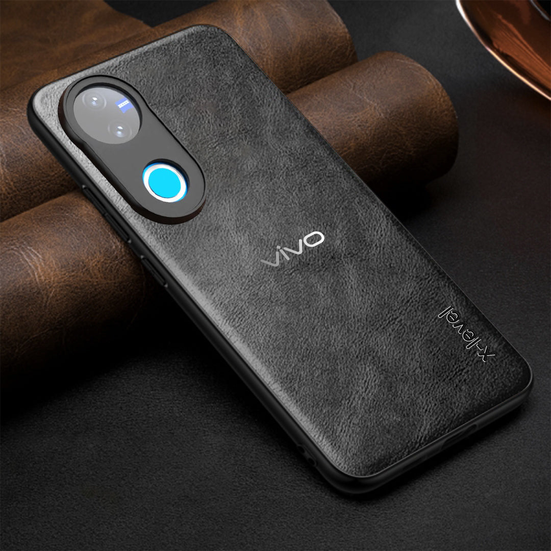 VIVO V50 5G  Business Style PU LEATHER PROTECTIVE BACK CASE WITH CAMERA PROTECTION