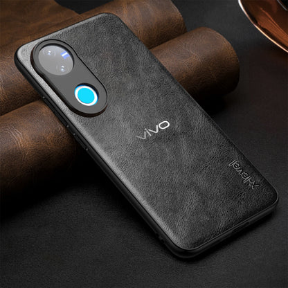 VIVO V50 5G  Business Style PU LEATHER PROTECTIVE BACK CASE WITH CAMERA PROTECTION