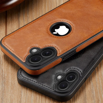 IPHONE 16 PLUS 5G Drop Protection | Raised Camera Edges Protective Back Leather Case