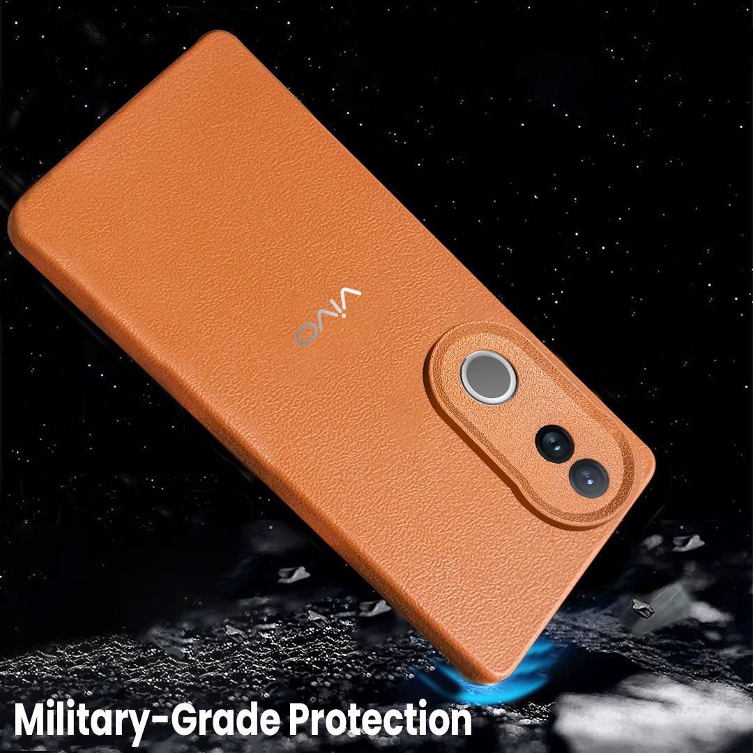 VIVO V50/V50E 5G Solid Color Leather Texture Matte Phone Back Case