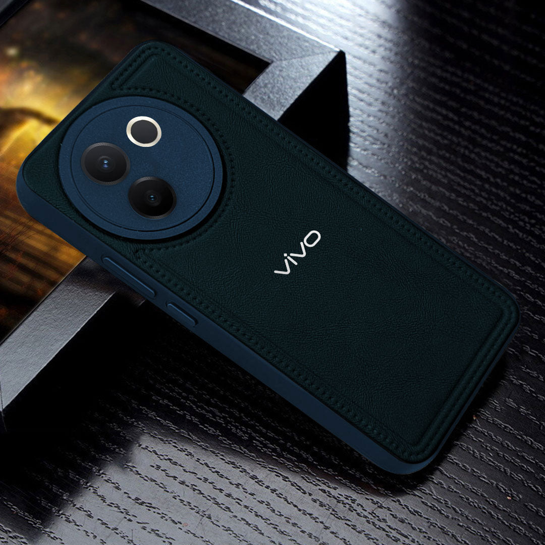 VIVO V30E 5G Vintage Leather Stitched Protective Back Case