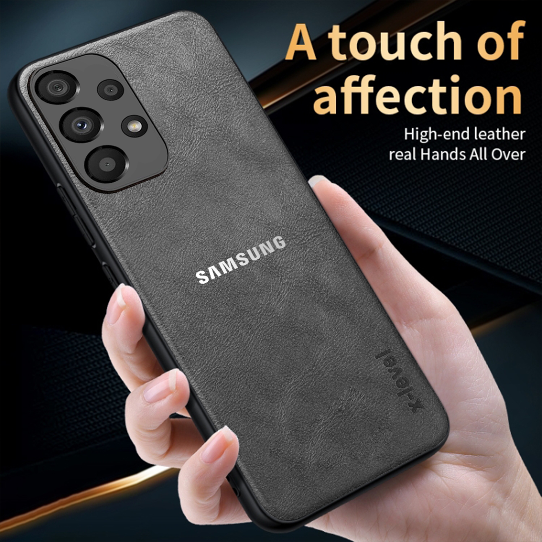 GALAXY A73 5G  Business Style PU LEATHER PROTECTIVE BACK CASE WITH CAMERA PROTECTION
