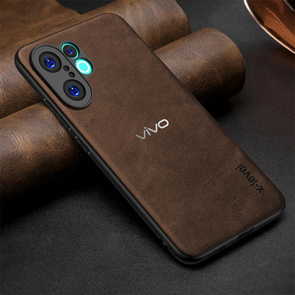 VIVO V60 5G Business Style PU LEATHER PROTECTIVE BACK CASE WITH CAMERA PROTECTION