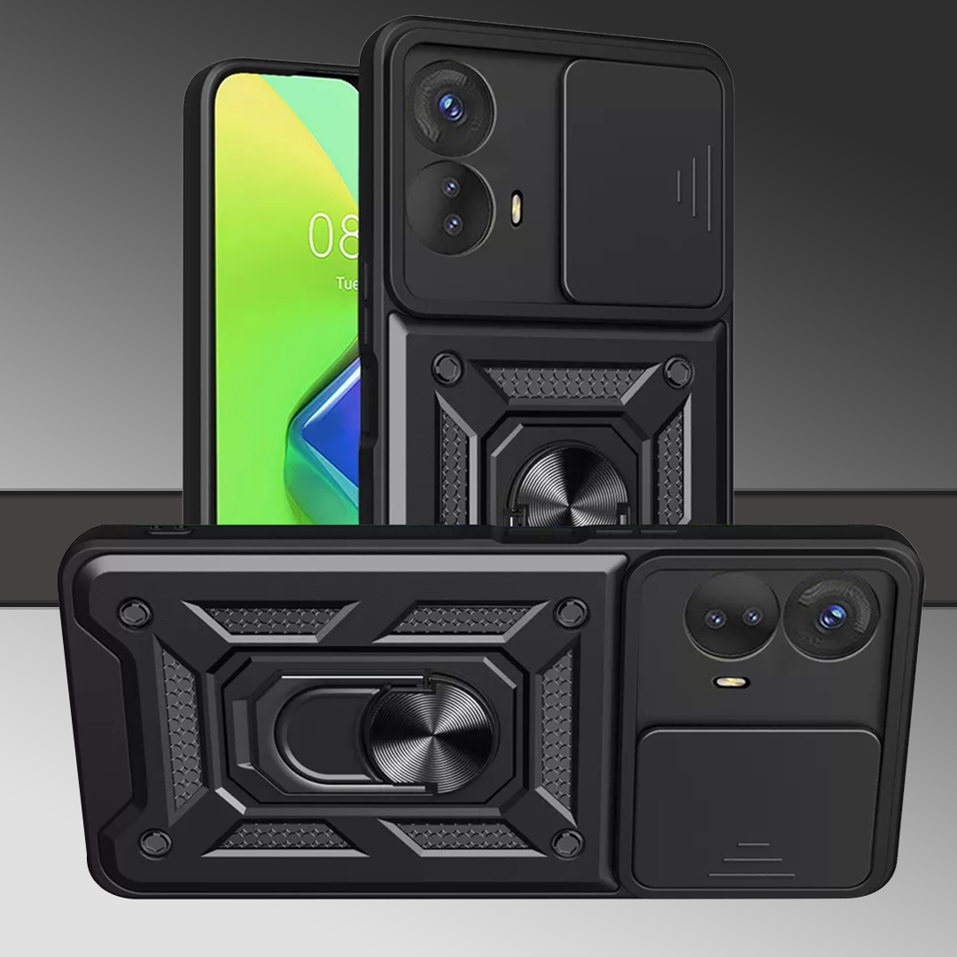 Motorola Edge 50 Fusion 5G Armor Military-grade Case With Sliding Camera Cover & 360 Kickstand