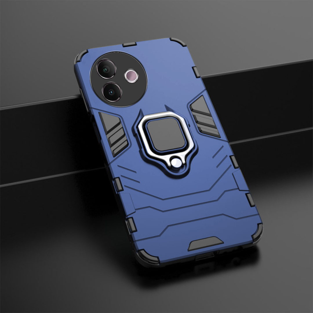 VIVO Y39 5G Black Panther Metal Bracket Shockproof Protective Back Case