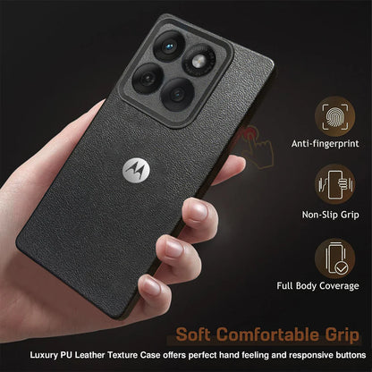 MOTO EDGE 60 FUSION 5G Solid Color Leather Texture Matte Phone Back Case
