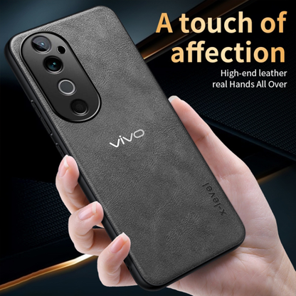 VIVO V40 5G Business Style PU LEATHER PROTECTIVE BACK CASE WITH CAMERA PROTECTION