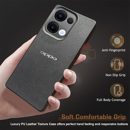 Oppo Reno 13 5G Solid Color Leather Texture Matte Phone Back Case