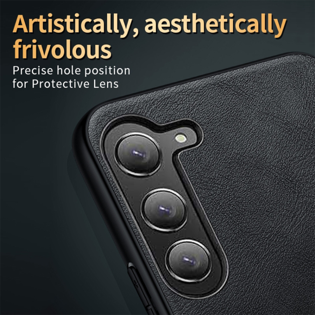 Samsung Galaxy S25 5G Drop Protection | Imposed Logo|Raised Camera Edges Protective Back Leather Case