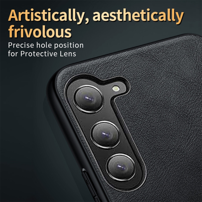 Samsung Galaxy S25 5G Drop Protection | Imposed Logo|Raised Camera Edges Protective Back Leather Case