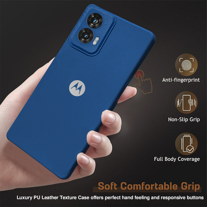 MOTO EDGE 50 FUSION 5G Solid Color Leather Texture Matte Phone Back Case