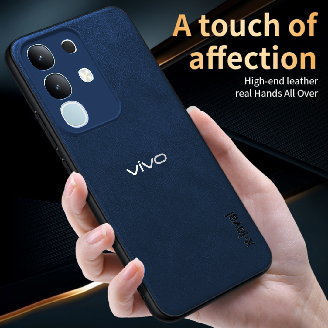 VIVO T4x 5G  Business Style  PU LEATHER PROTECTIVE BACK CASE WITH CAMERA PROTECTION