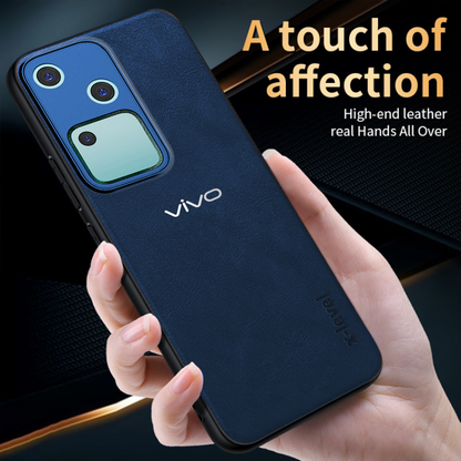 VIVO V30 5G Business Style PU LEATHER PROTECTIVE BACK CASE WITH CAMERA PROTECTION