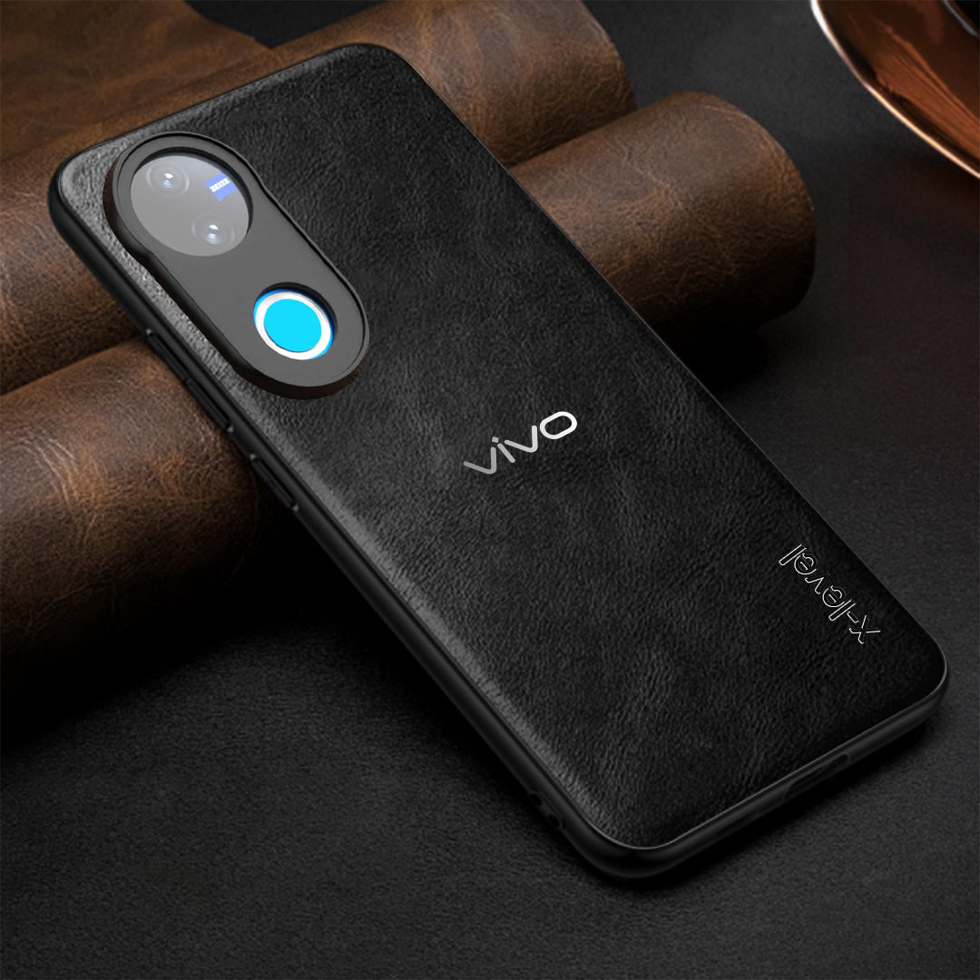 VIVO V50 5G  Business Style PU LEATHER PROTECTIVE BACK CASE WITH CAMERA PROTECTION