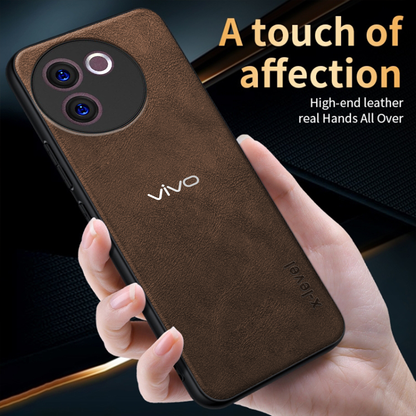 VIVO V30E 5G Business Style PU LEATHER PROTECTIVE BACK CASE WITH CAMERA PROTECTION