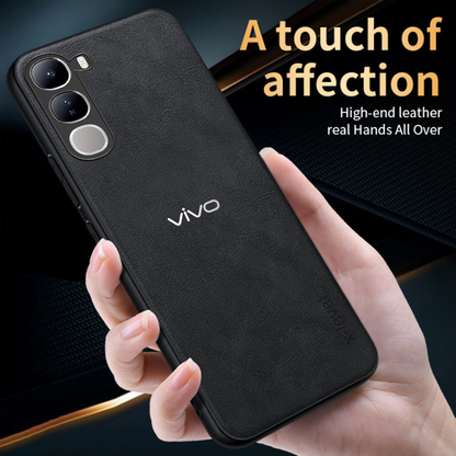 VIVO Y300 5G Business Style PU LEATHER PROTECTIVE BACK CASE WITH CAMERA PROTECTION