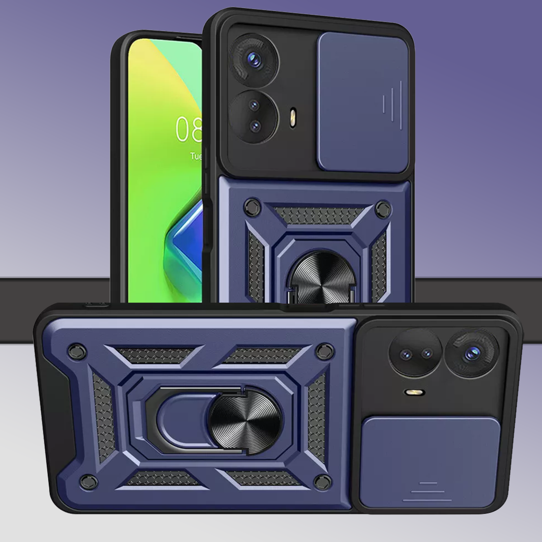 Motorola Edge 40 Neo 5G Armor Military-grade Case With Sliding Camera Cover & 360 Kickstand