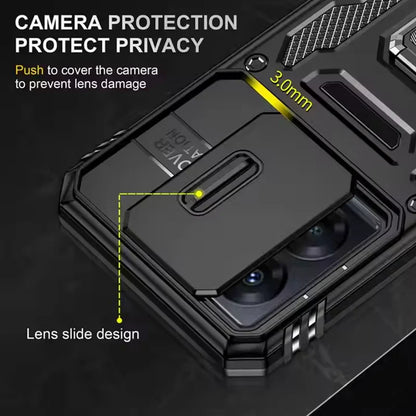 VIVO Y29 5G Armor Case with Slide Camera Cover[Military Grade 16ft. Drop Tested] Magnetic Ring Kickstand Protective Phone Case