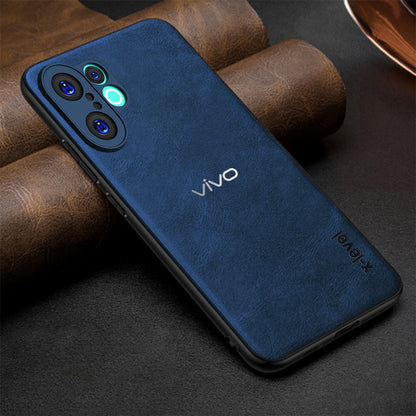 VIVO V60 5G Business Style PU LEATHER PROTECTIVE BACK CASE WITH CAMERA PROTECTION