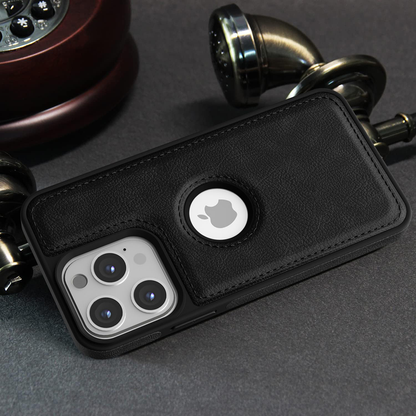 IPHONE 14 PRO 5G Drop Protection | Raised Camera Edges Protective Back Leather Case