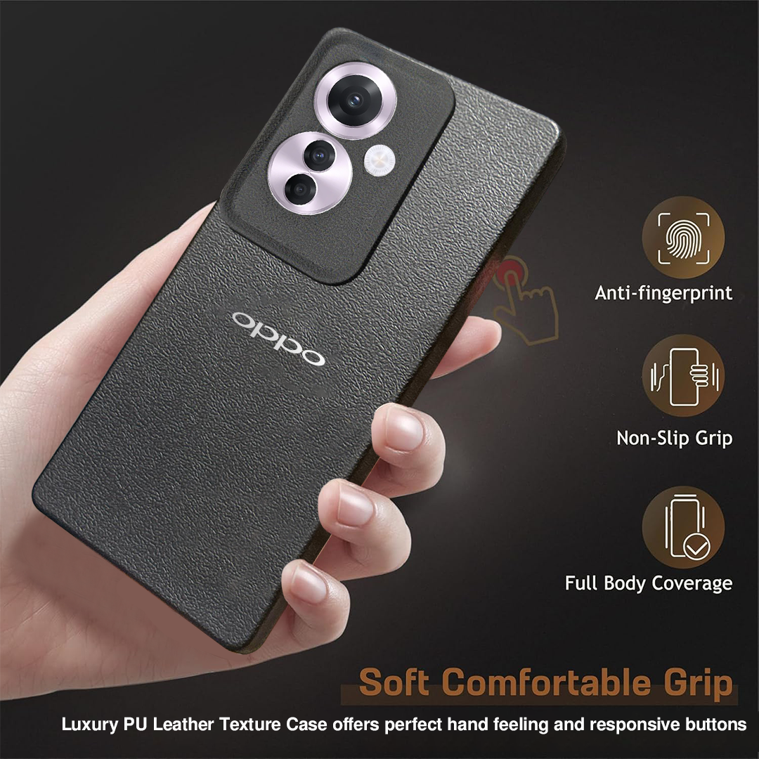 OPPO F25 PRO 5G Solid Color Leather Texture Matte Phone Back Case