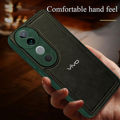 VIVO V40 5G Vintage Leather Stitched Protective Back Case