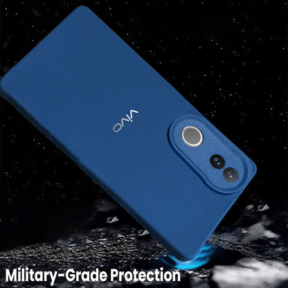 VIVO V50/V50E 5G Solid Color Leather Texture Matte Phone Back Case