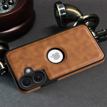 IPHONE 16 5G Drop Protection | Raised Camera Edges Protective Back Leather Case