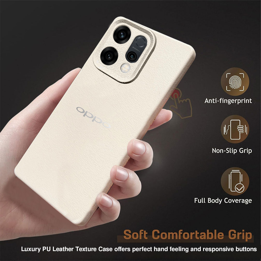 Oppo Reno 14 5G Solid Color Leather Texture Matte Phone Back Case