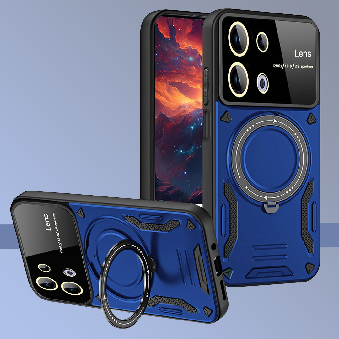 Oppo Reno 13 5G Heavy Duty Rugged Shockproof Camera Lens Protector Phone Cover with Kickstand