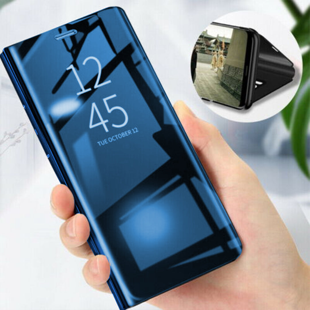 GALAXY A33 5G SMART AWAKENING MIRROR FOLIO METAL ELECTROPLATED PC FLIP COVER
