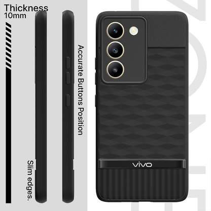 VIVO Y200E 5G 3D Hexa Cube Design Drop Protection | Camera Protection TPU Back Case