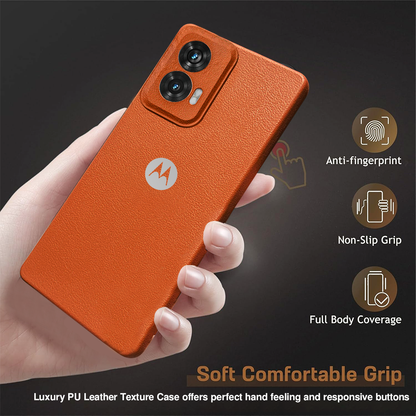MOTO EDGE 50 FUSION 5G Solid Color Leather Texture Matte Phone Back Case