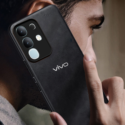 VIVO T4x 5G  Business Style  PU LEATHER PROTECTIVE BACK CASE WITH CAMERA PROTECTION