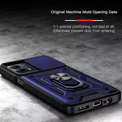 Motorola Edge 40 Neo 5G Armor Military-grade Case With Sliding Camera Cover & 360 Kickstand