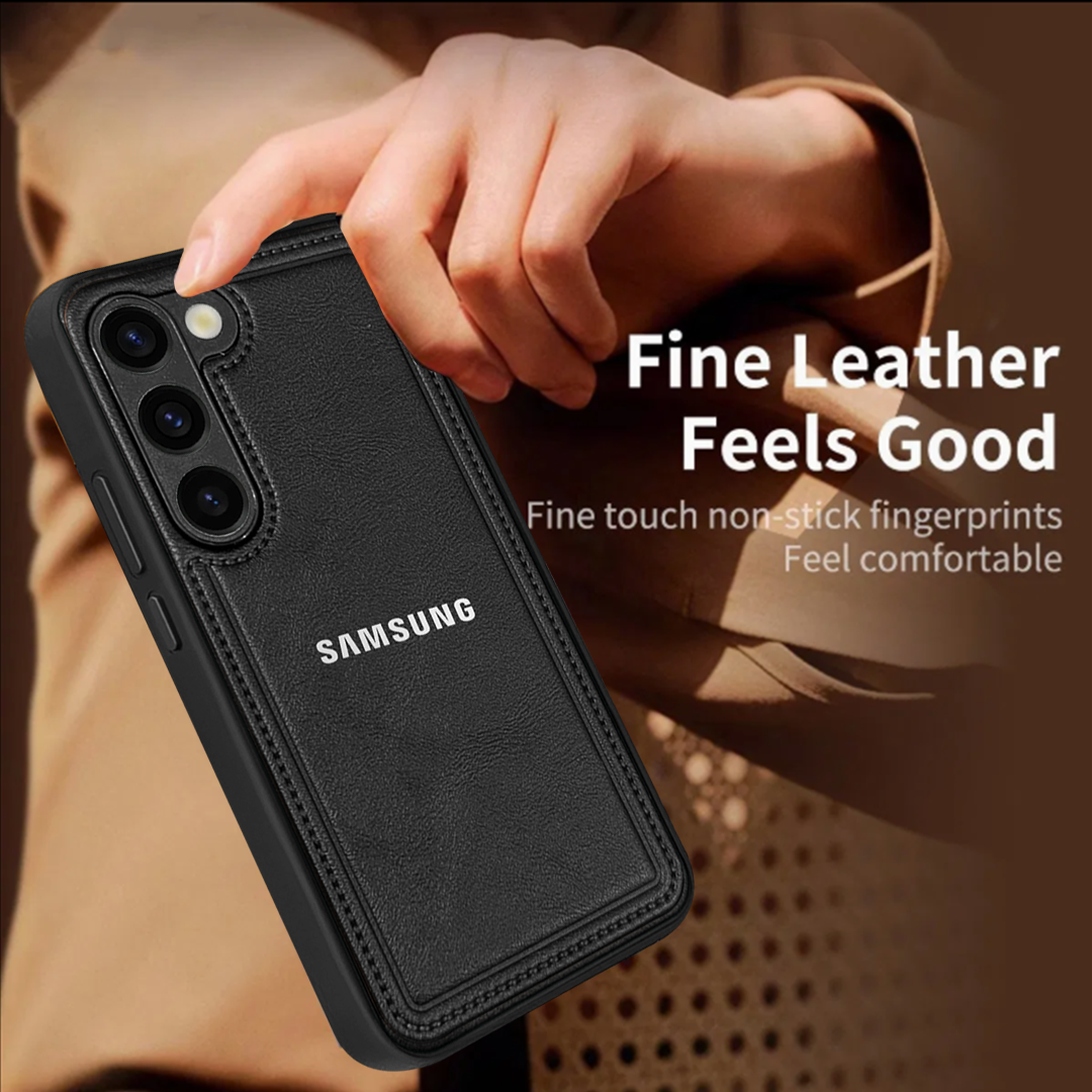 Samsung Galaxy S23 5G Vintage Leather Stitched Protective Back Case